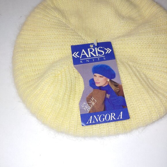 Aris NWT Angora Beret Yellow OS - Picture 2 of 6